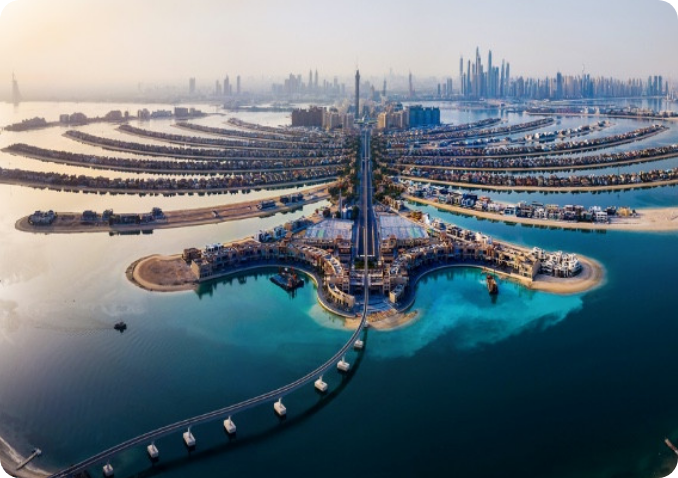 Palm Jumeirah and the Dubai Marina area