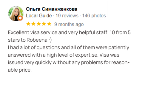 Ольга Симанженкова arabiers dubai google review