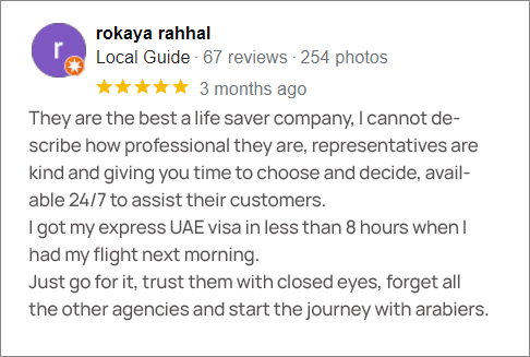 Rokaya rohhal arabiers google review